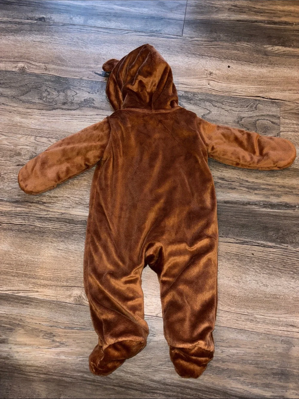 Carter's Brown Plush Hooded Baby Footie One-Piece with Ear Detail